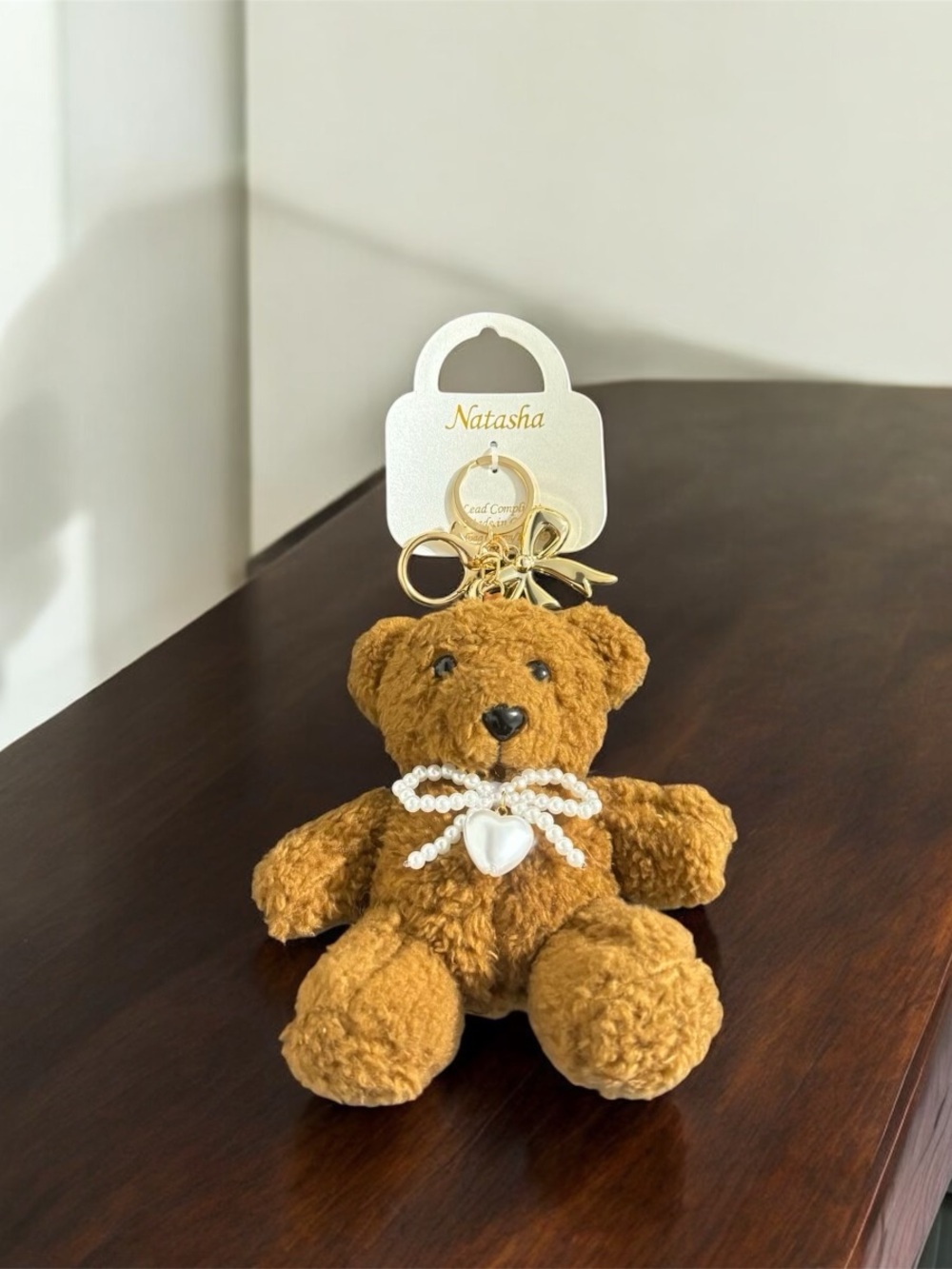 Natasha Brown Teddy Bear Keychain & Bag Charm